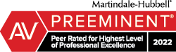 Martindale-Hubbell AV Preeminent Peer Rated for the Highest Level of Professional Excellence 2022